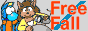 Freefall button with the protagonists