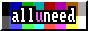 the text 'all U need' in the white and magenta CGA font in front of the 16-colour CGA palette