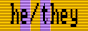 he/they with intersex flag background