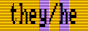 they/he with intersex flag background