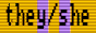 they/she with intersex flag background