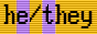 he/they with intersex flag background