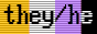 they/he with nonbinary flag background