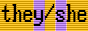 they/she with intersex flag background