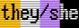 they/she with nonbinary flag background