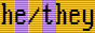he/they with intersex flag background