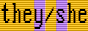 they/she with intersex flag background