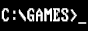 the text 'C:\games>_' in the VGA font, white on black